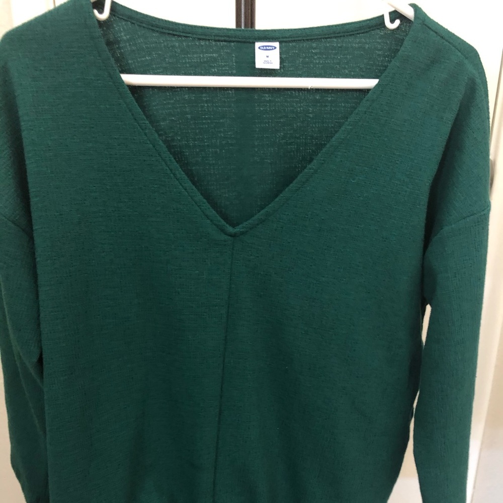 Old Navy Green Tie-Front Top